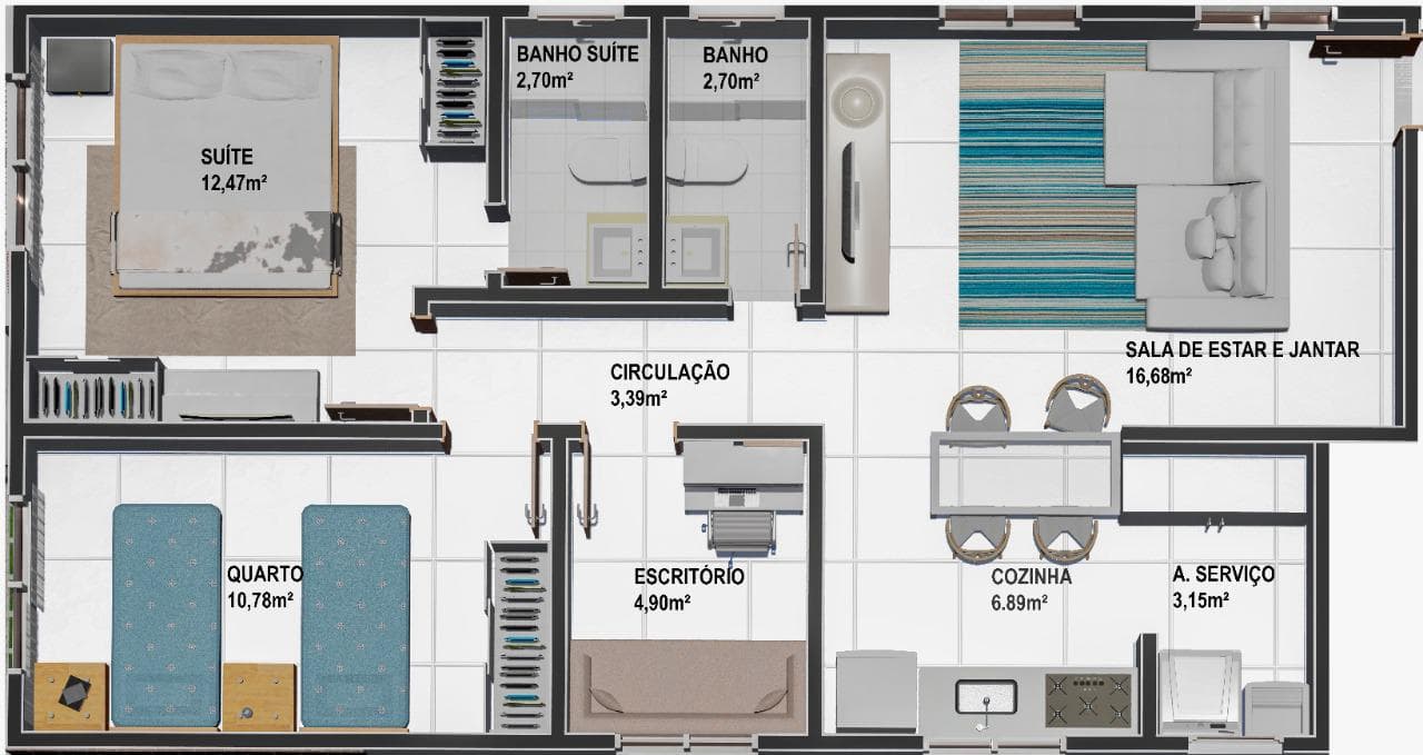 APARTAMENTO 3 QUARTOS, 1 SUÍTE - SETOR SUDOESTE - SUDOESTE PLATZ