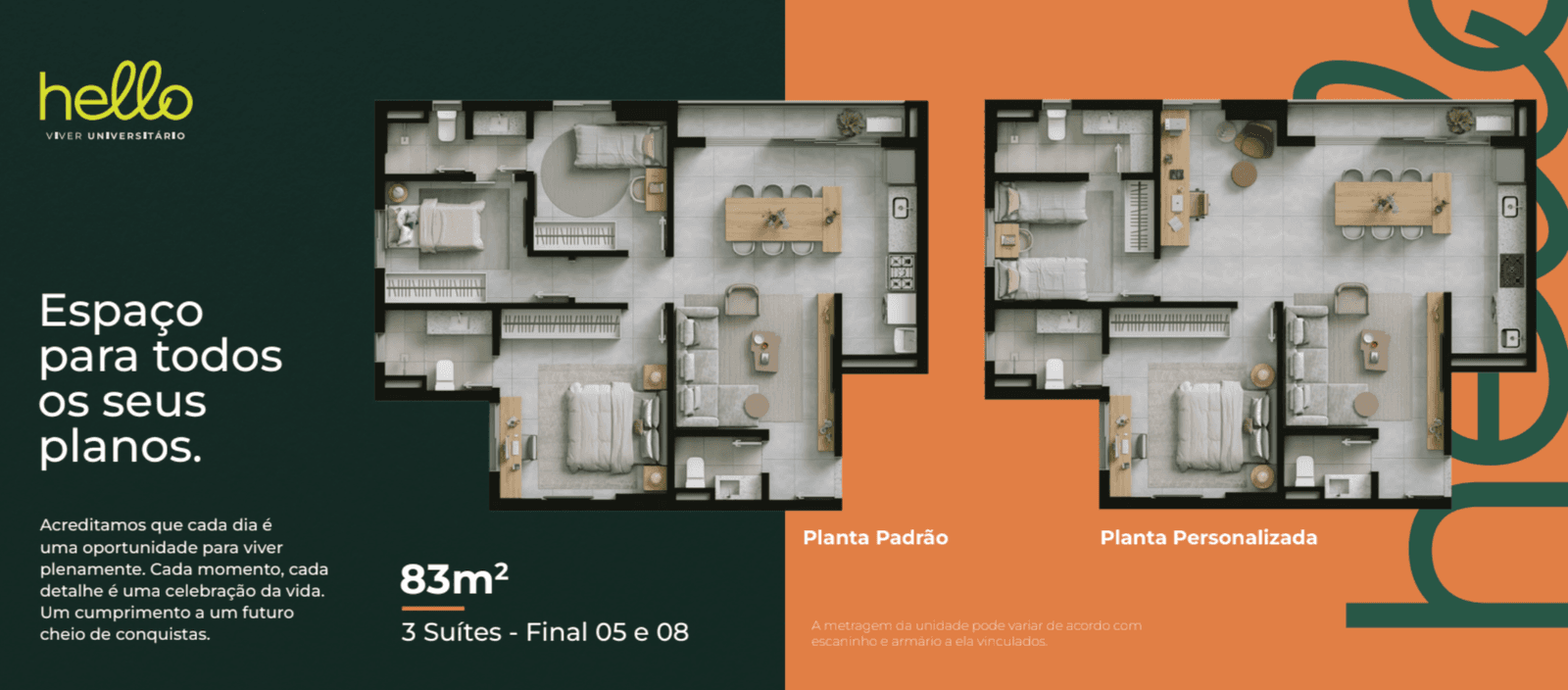 APARTAMENTO 3 SUITES + LAVABO - SETOR UNIVERSITÁRIO - HELLO VIVER