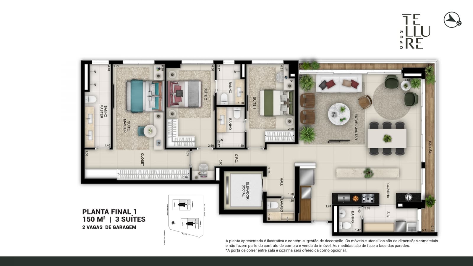APARTAMENTO 3 SUITES NO SERRINHA - OPUS TELLURE