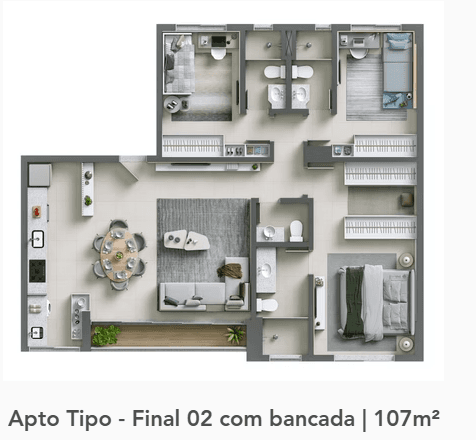 APARTAMENTO 3 SUITES SETOR AEROPORTO - VERSAT