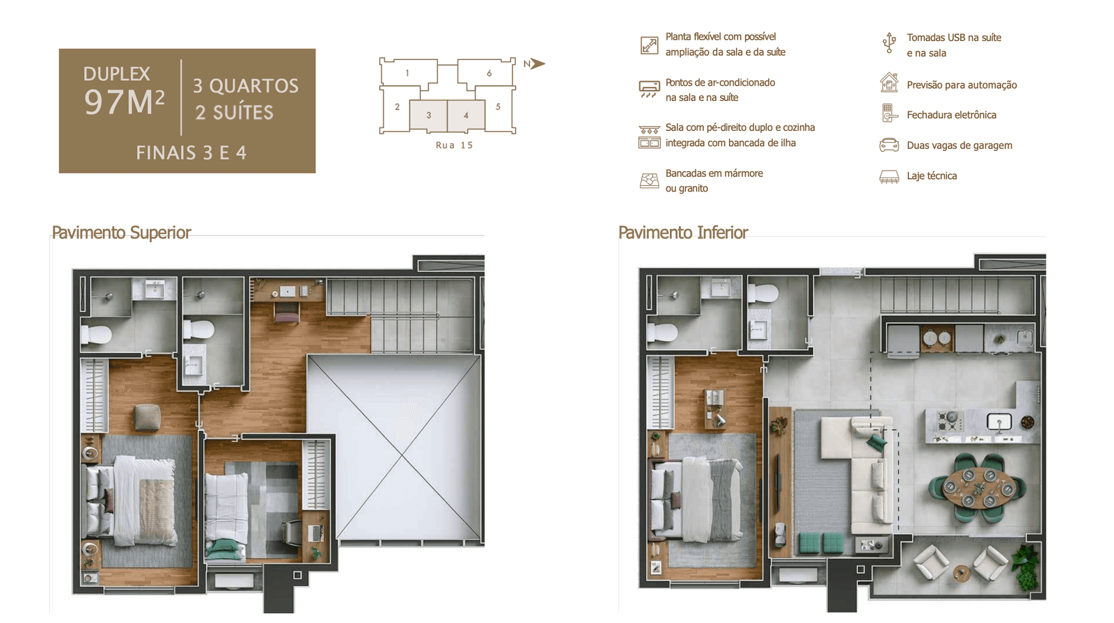 APARTAMENTO DUPLEX 3 QUARTOS, 2 SUITES SETOR OESTE - 15W22 CONTEMPORARY LIVING